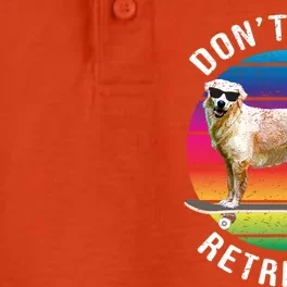 Dont Stop Retrievin Funny Golden Retriever Skateboarding Great Gift Dry Zone Grid Performance Polo