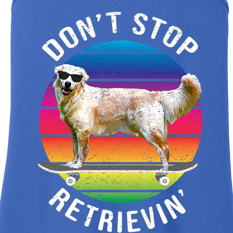 Dont Stop Retrievin Funny Golden Retriever Skateboarding Great Gift Ladies Essential Tank