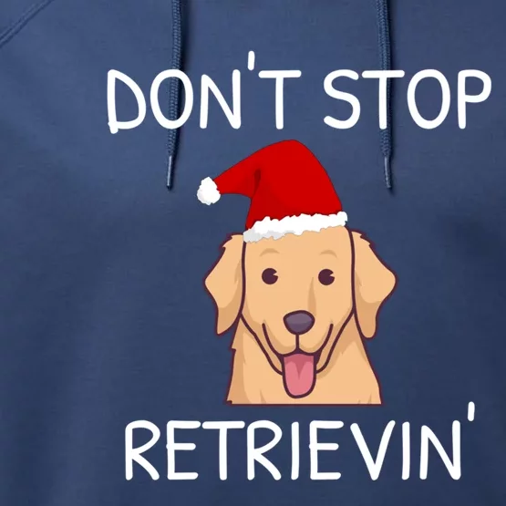 Dont Stop Retrieving Christmas Golden Retriever Meaningful Gift Performance Fleece Hoodie