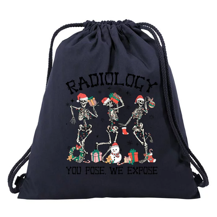 Dancing Skeleton Radiology You Pose We Expose Christmas Xmas Gift Drawstring Bag