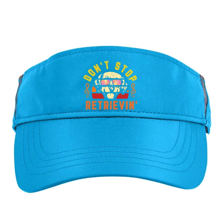 Dont Stop Retrievin Retro Golden Retriever Music Note Pun Gift Adult Drive Performance Visor