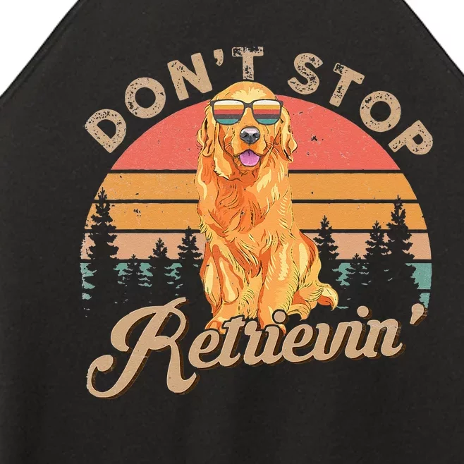 Don't Stop Retrieving Retro Golden Retriever Women’s Perfect Tri Rocker Tank