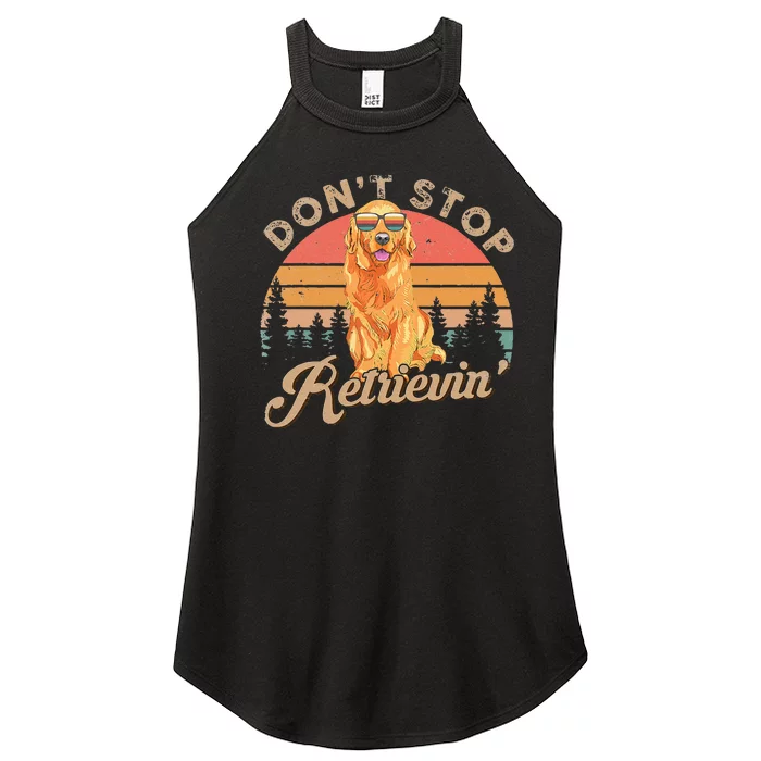 Don't Stop Retrieving Retro Golden Retriever Women’s Perfect Tri Rocker Tank