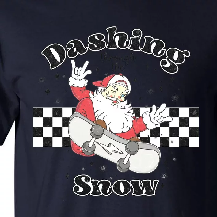 Dashing Snow Retro Christmas Tall T-Shirt