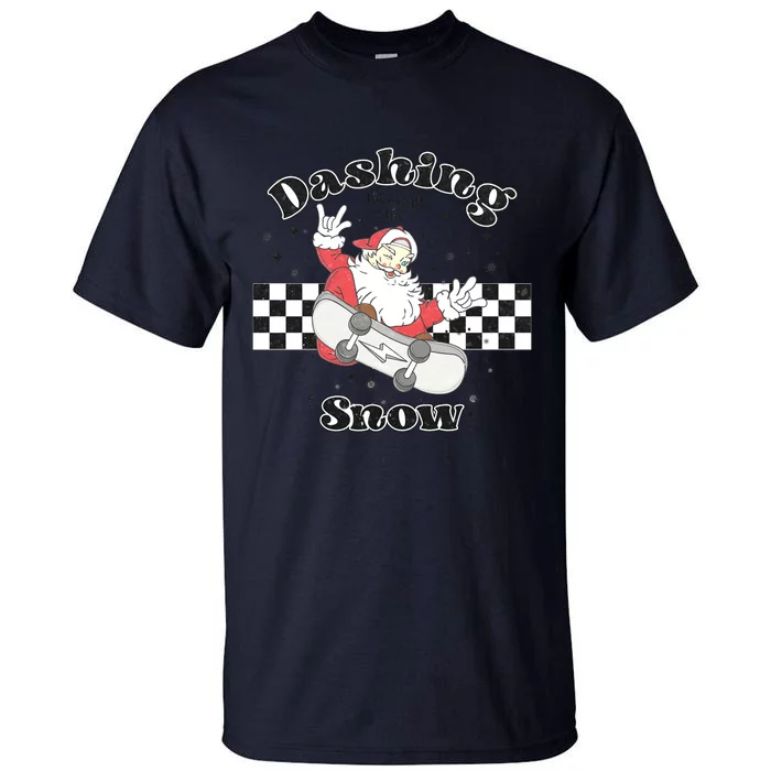 Dashing Snow Retro Christmas Tall T-Shirt