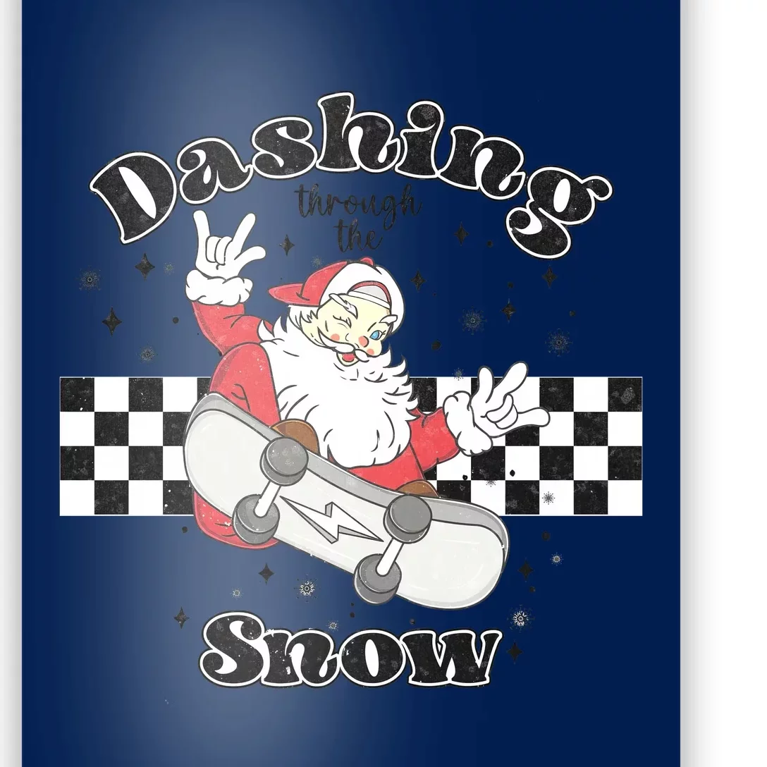 Dashing Snow Retro Christmas Poster