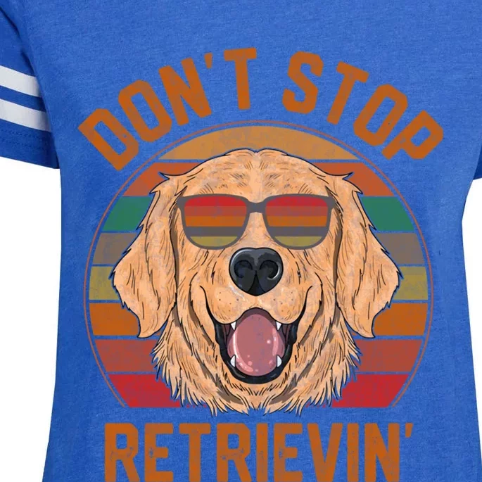 Dont Stop Retrieving Tee Funny Retro Golden Retriever Meaningful Gift Enza Ladies Jersey Football T-Shirt