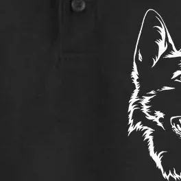 Dog Silhouette Sitting German Shepherd Dry Zone Grid Performance Polo