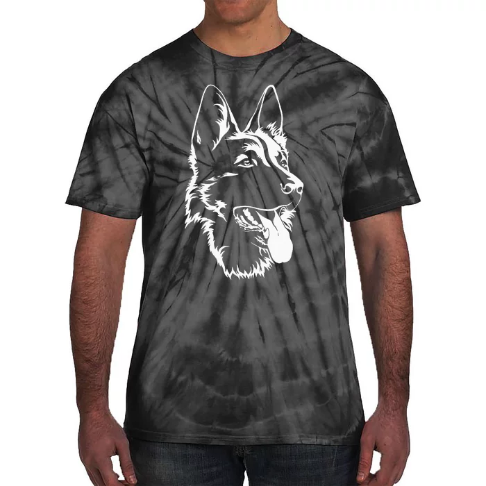 Dog Silhouette Sitting German Shepherd Tie-Dye T-Shirt