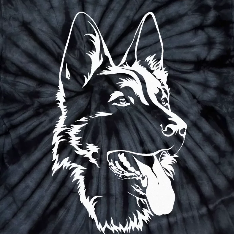 Dog Silhouette Sitting German Shepherd Tie-Dye T-Shirt