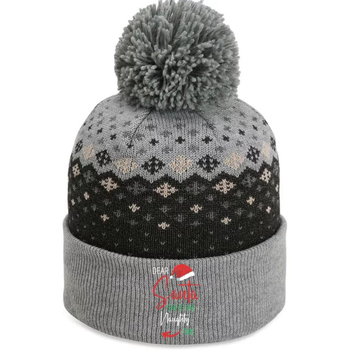 Dear Santa She Is The Naughty One Christmas Couples Present Gift The Baniff Cuffed Pom Beanie