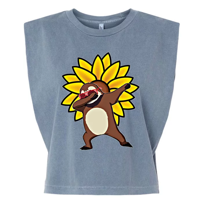 Dabbing Sloth Sunflower Autism Awareness Gift Garment-Dyed Women's Muscle Tee