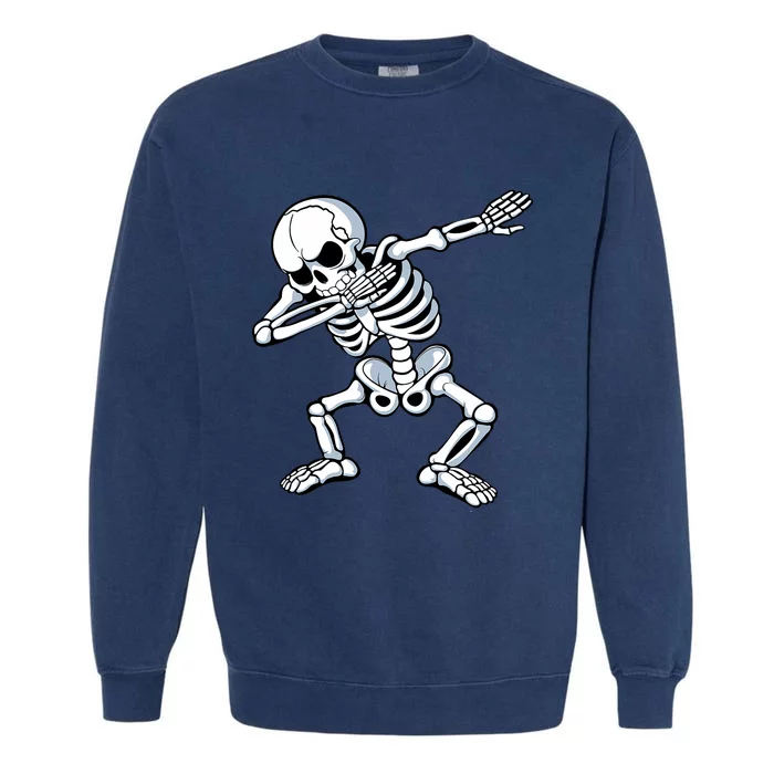 Dabbing Skeleton Spooky Dab Dancing Halloween Garment-Dyed Sweatshirt