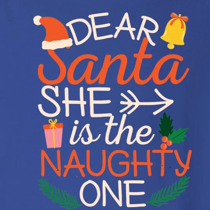 Dear Santa She Is The Naughty One Couples Matching Christmas Great Gift Toddler Long Sleeve Shirt