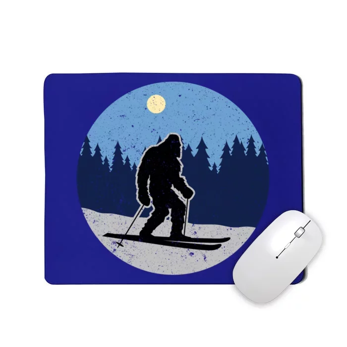 Downhill Snow Skiing Bigfoot Ski Winter Sports Alpine Great Gift Mousepad