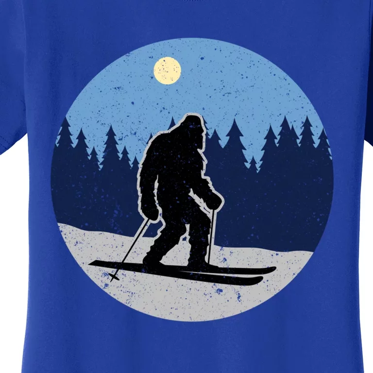 Downhill Snow Skiing Bigfoot Ski Winter Sports Alpine Great Gift Women's T-Shirt