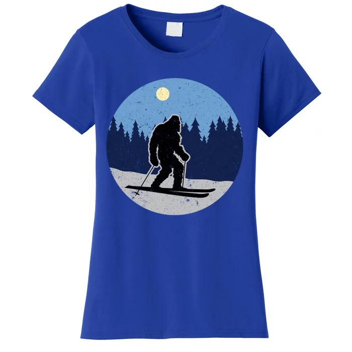 Downhill Snow Skiing Bigfoot Ski Winter Sports Alpine Great Gift Women's T-Shirt