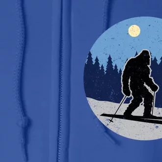 Downhill Snow Skiing Bigfoot Ski Winter Sports Alpine Great Gift Full Zip Hoodie