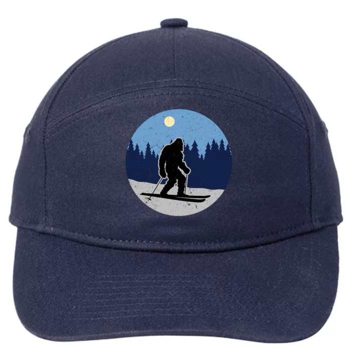 Downhill Snow Skiing Bigfoot Ski Winter Sports Alpine Great Gift 7-Panel Snapback Hat