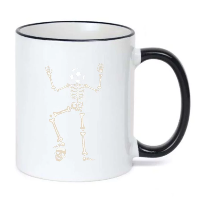 Dabbing Skeleton Soccer Halloween Black Color Changing Mug