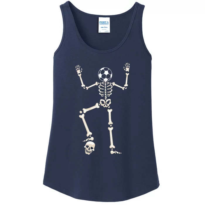 Dabbing Skeleton Soccer Halloween Ladies Essential Tank