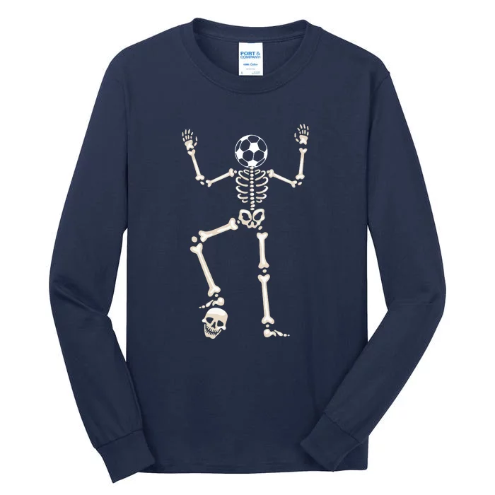 Dabbing Skeleton Soccer Halloween Tall Long Sleeve T-Shirt