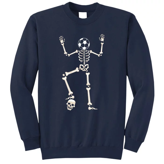 Dabbing Skeleton Soccer Halloween Tall Sweatshirt