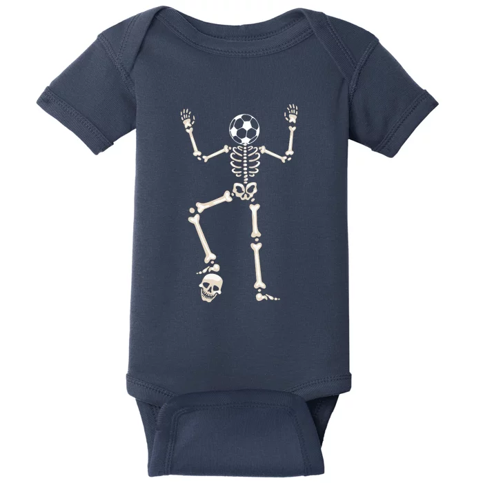 Dabbing Skeleton Soccer Halloween Baby Bodysuit