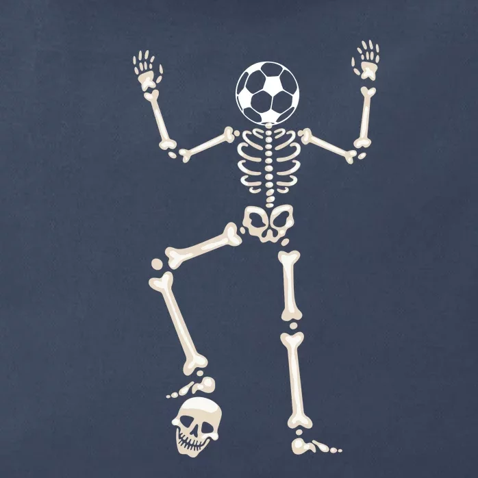 Dabbing Skeleton Soccer Halloween Zip Tote Bag