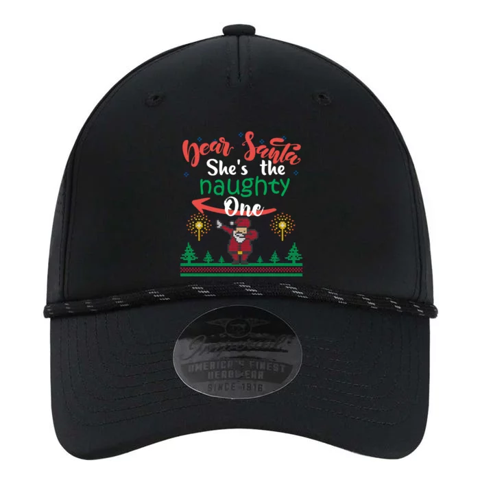 Dear Santa She Is The Naughty One Matching Christmas Couple Cute Gift Performance The Dyno Cap