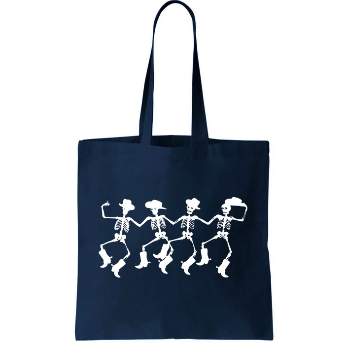 Dancing Skeletons Spooky Halloween Cowboys Line Dance Tote Bag