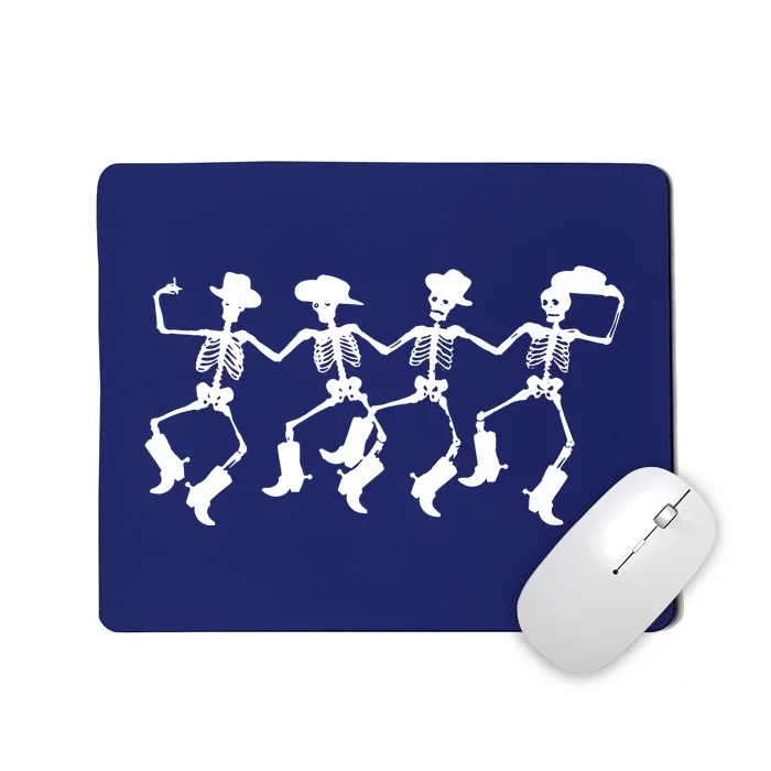 Dancing Skeletons Spooky Halloween Cowboys Line Dance Mousepad