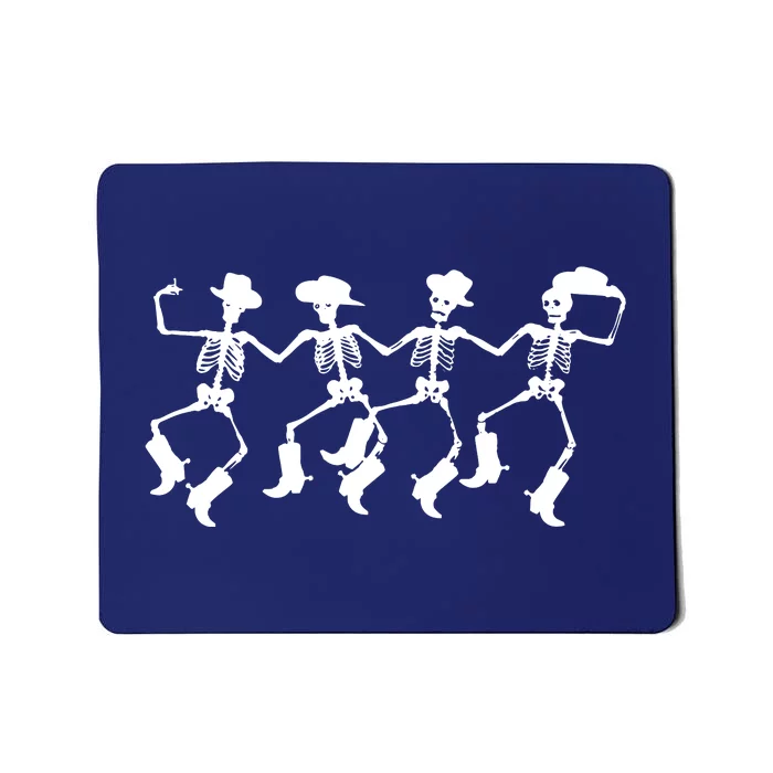 Dancing Skeletons Spooky Halloween Cowboys Line Dance Mousepad