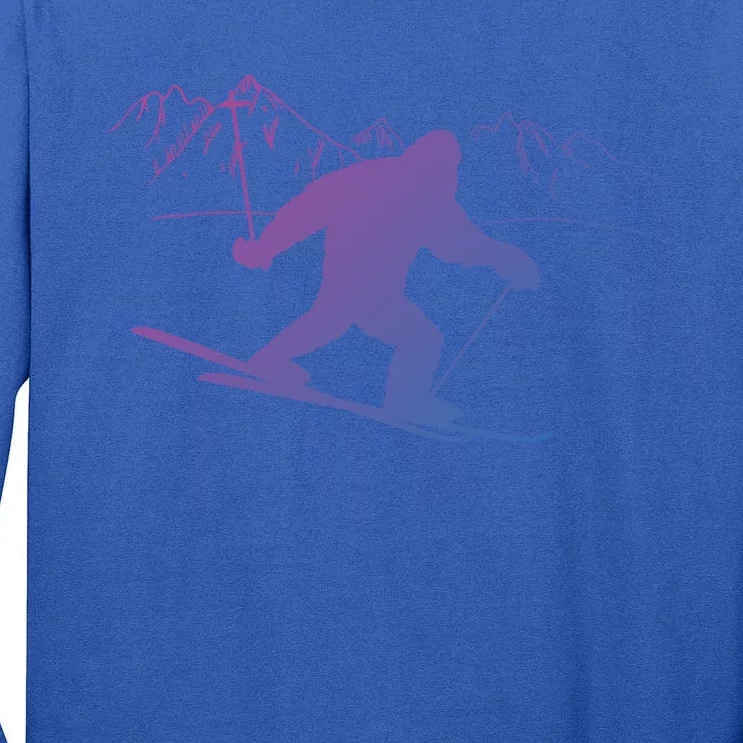 Downhill Snow Skiing Bigfoot Ski Winter Sports Alpine Gift Tall Long Sleeve T-Shirt