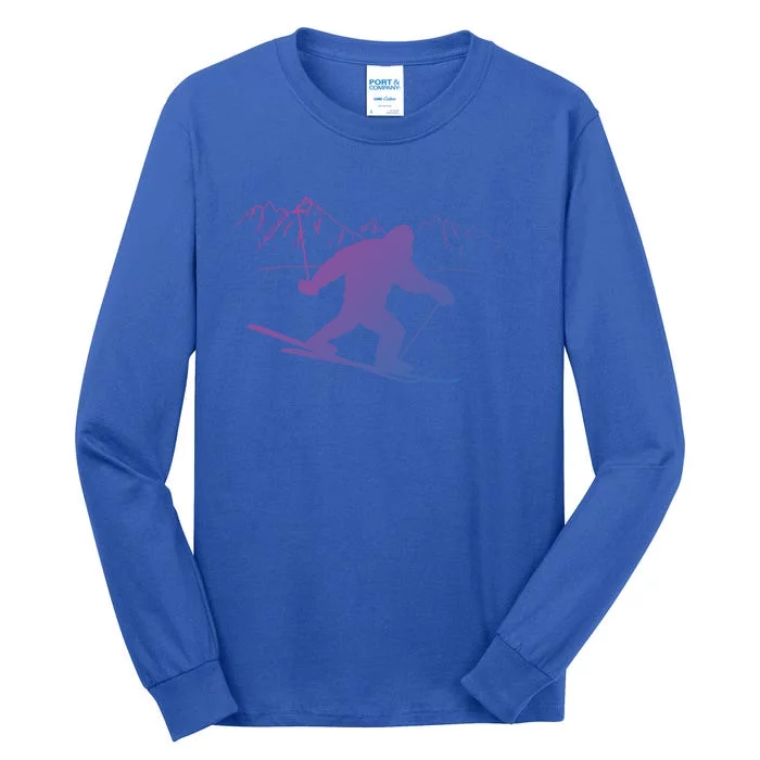 Downhill Snow Skiing Bigfoot Ski Winter Sports Alpine Gift Tall Long Sleeve T-Shirt