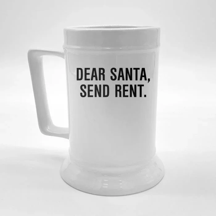 Dear Santa Send Rent Gift Front & Back Beer Stein