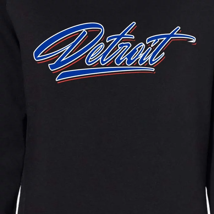 Detroit Sports Script Womens California Wash Sweatshirt