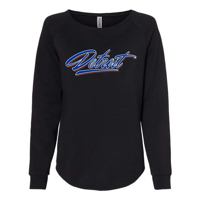 Detroit Sports Script Womens California Wash Sweatshirt