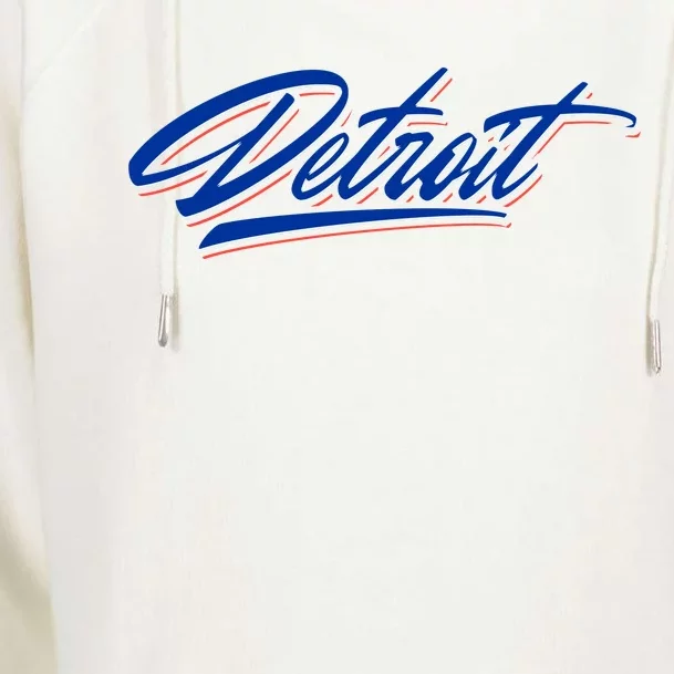 Detroit Sports Script Womens Funnel Neck Pullover Hood