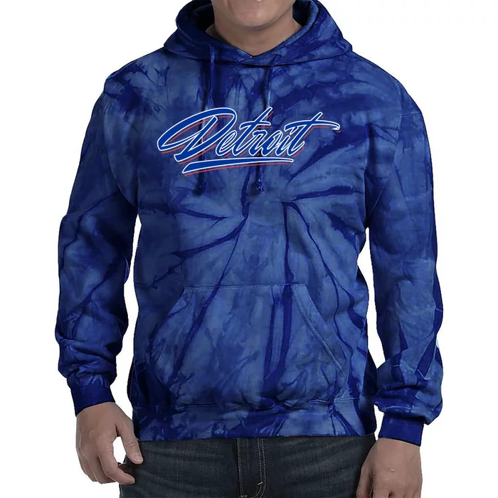 Detroit Sports Script Tie Dye Hoodie