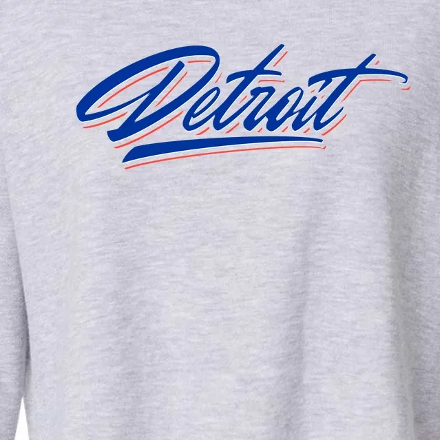 Detroit Sports Script Cropped Pullover Crew