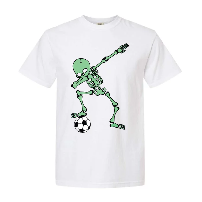 Dabbing Skeleton Soccer Halloween Dab Garment-Dyed Heavyweight T-Shirt