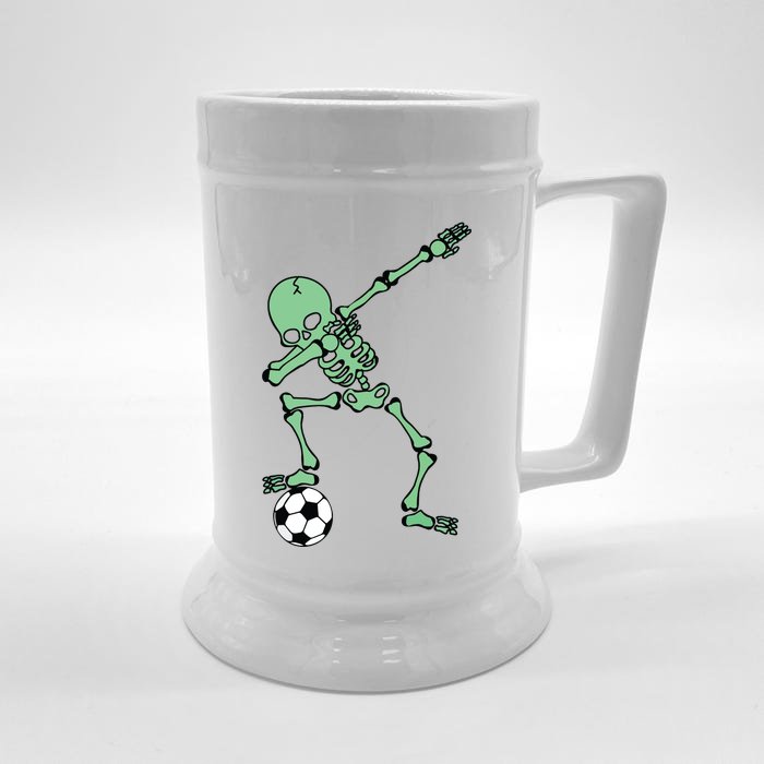 Dabbing Skeleton Soccer Halloween Dab Front & Back Beer Stein