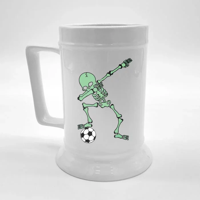 Dabbing Skeleton Soccer Halloween Dab Front & Back Beer Stein