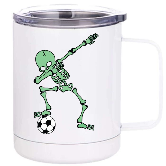 Dabbing Skeleton Soccer Halloween Dab Front & Back 12oz Stainless Steel Tumbler Cup