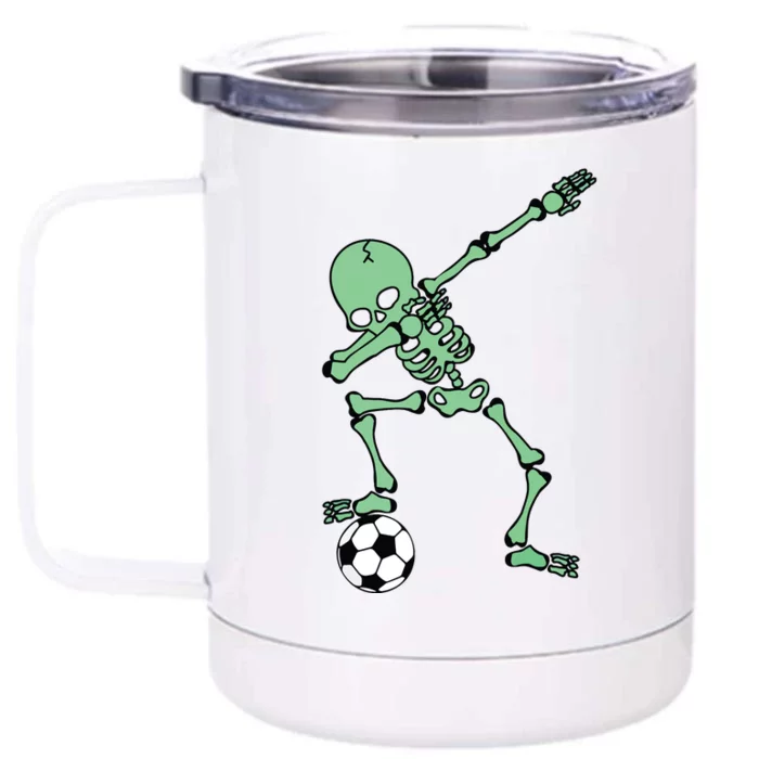 Dabbing Skeleton Soccer Halloween Dab Front & Back 12oz Stainless Steel Tumbler Cup