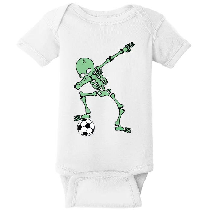 Dabbing Skeleton Soccer Halloween Dab Baby Bodysuit