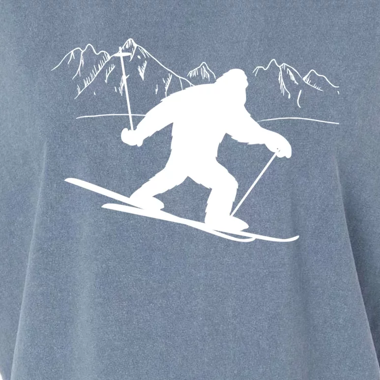 Downhill Snow Skiing Bigfoot Ski Winter Sports Alpine Gift Garment-Dyed Women's Muscle Tee