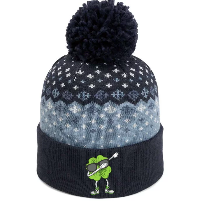 Dabbing Shamrock St Patrick's Day Shamrock Irish Boy The Baniff Cuffed Pom Beanie