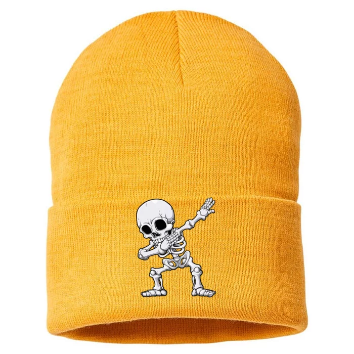 Dabbing Skeleton Skull Rib Cage Dab Dance Sustainable Knit Beanie